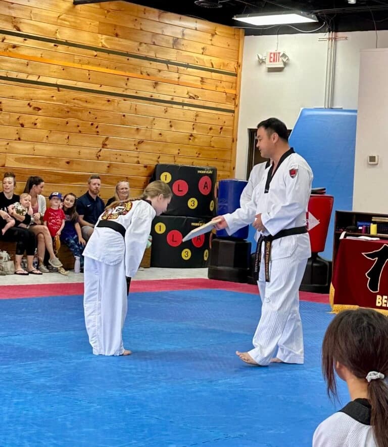 Students training at Won's Taekwondo Education